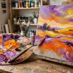 gradasi warna akrilik sunset
